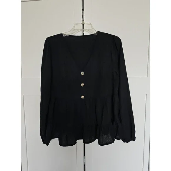 Shein babydoll peplum top size L - Picture 2 of 9